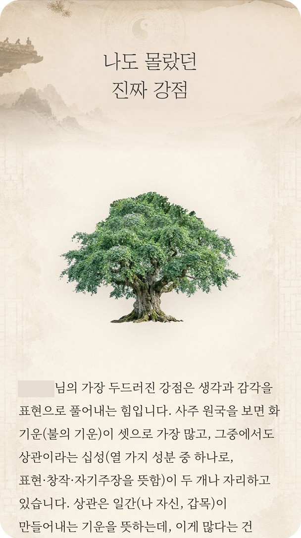 인생리포트 화면 미리보기